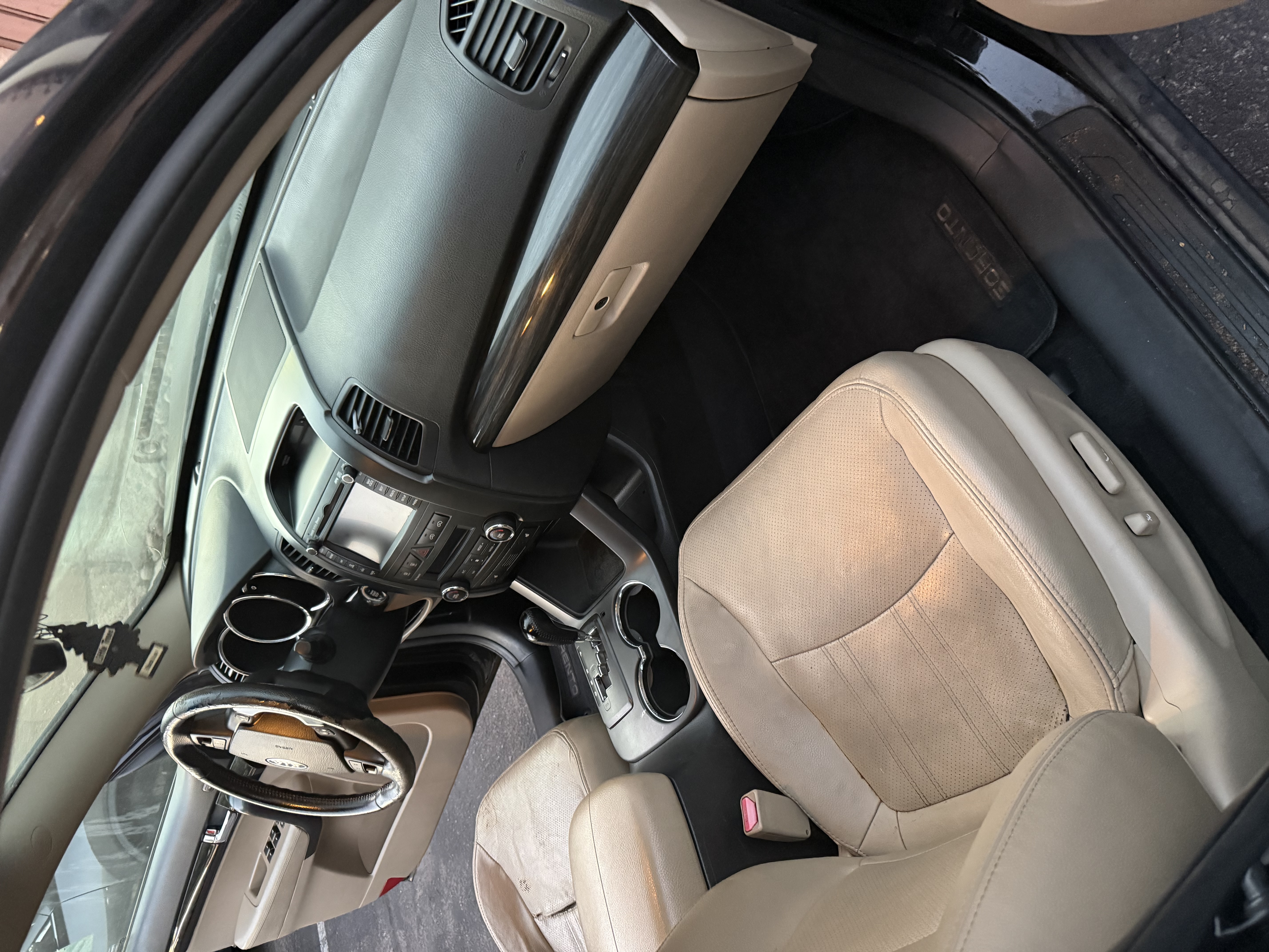 Cleaned front cabin interior after detailing